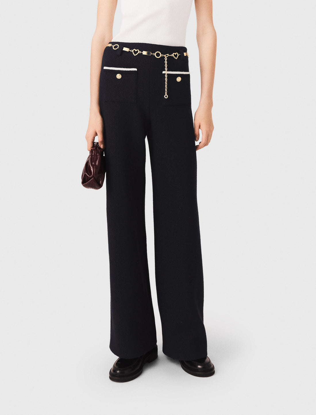 Pantalón tweed lurex