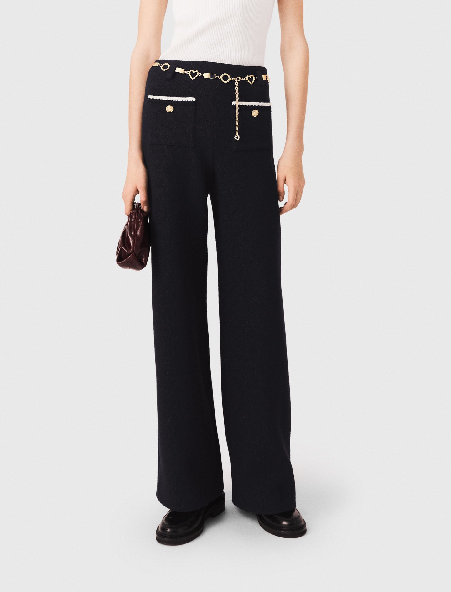 Pantalón tweed lurex