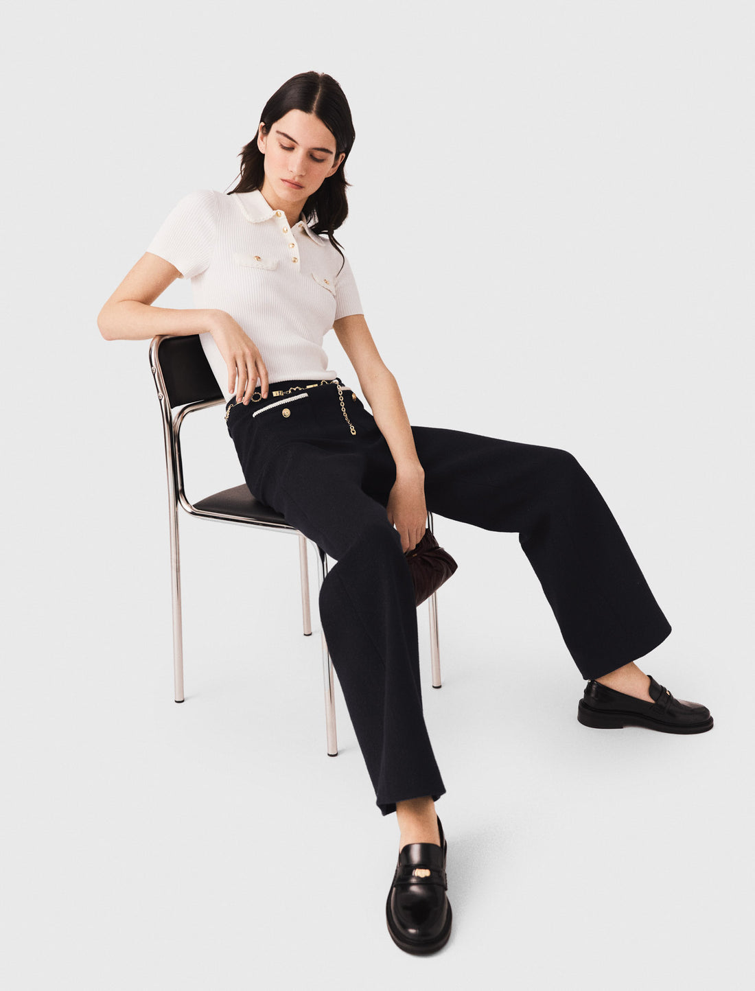 Pantalón tweed lurex