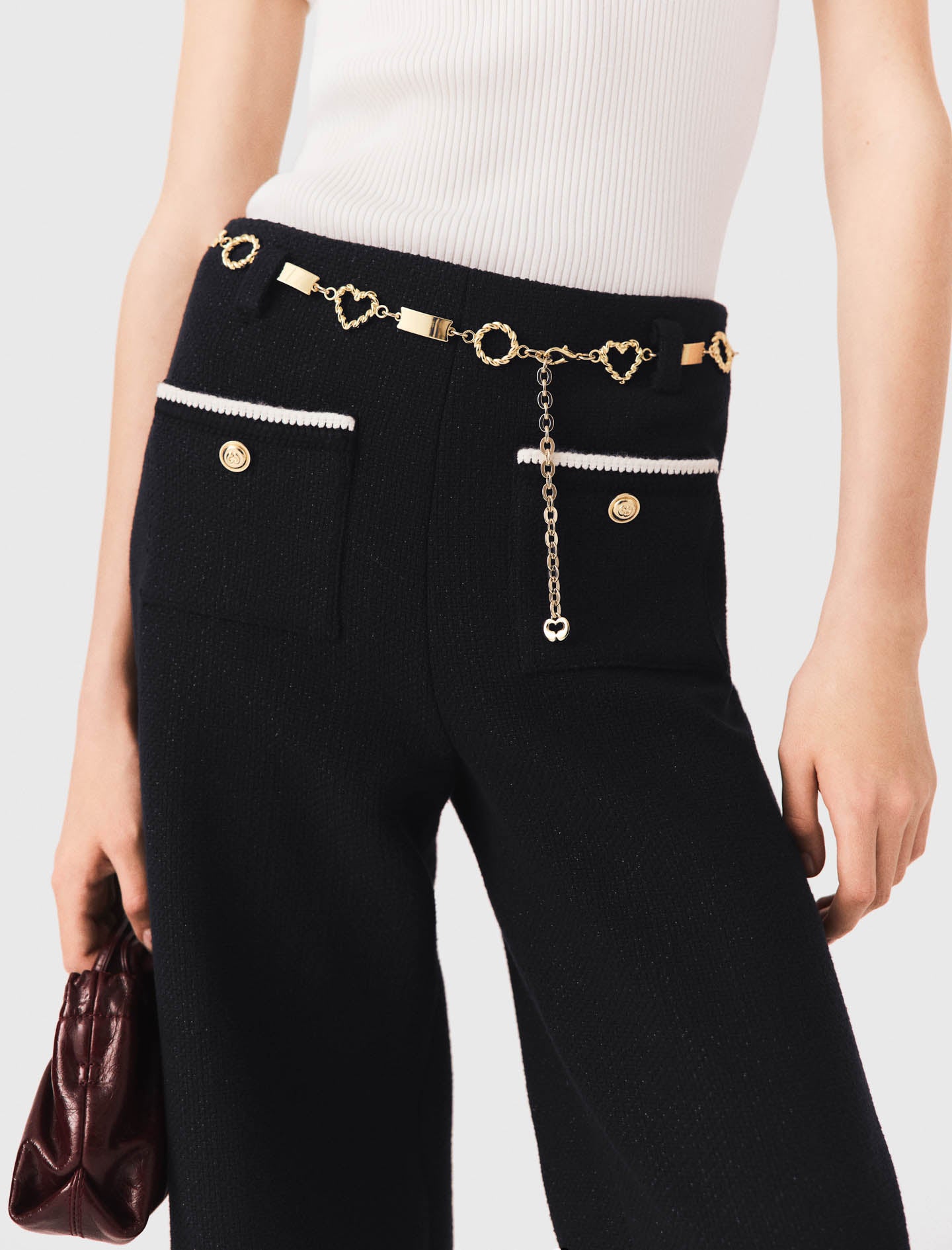 Pantalón tweed lurex