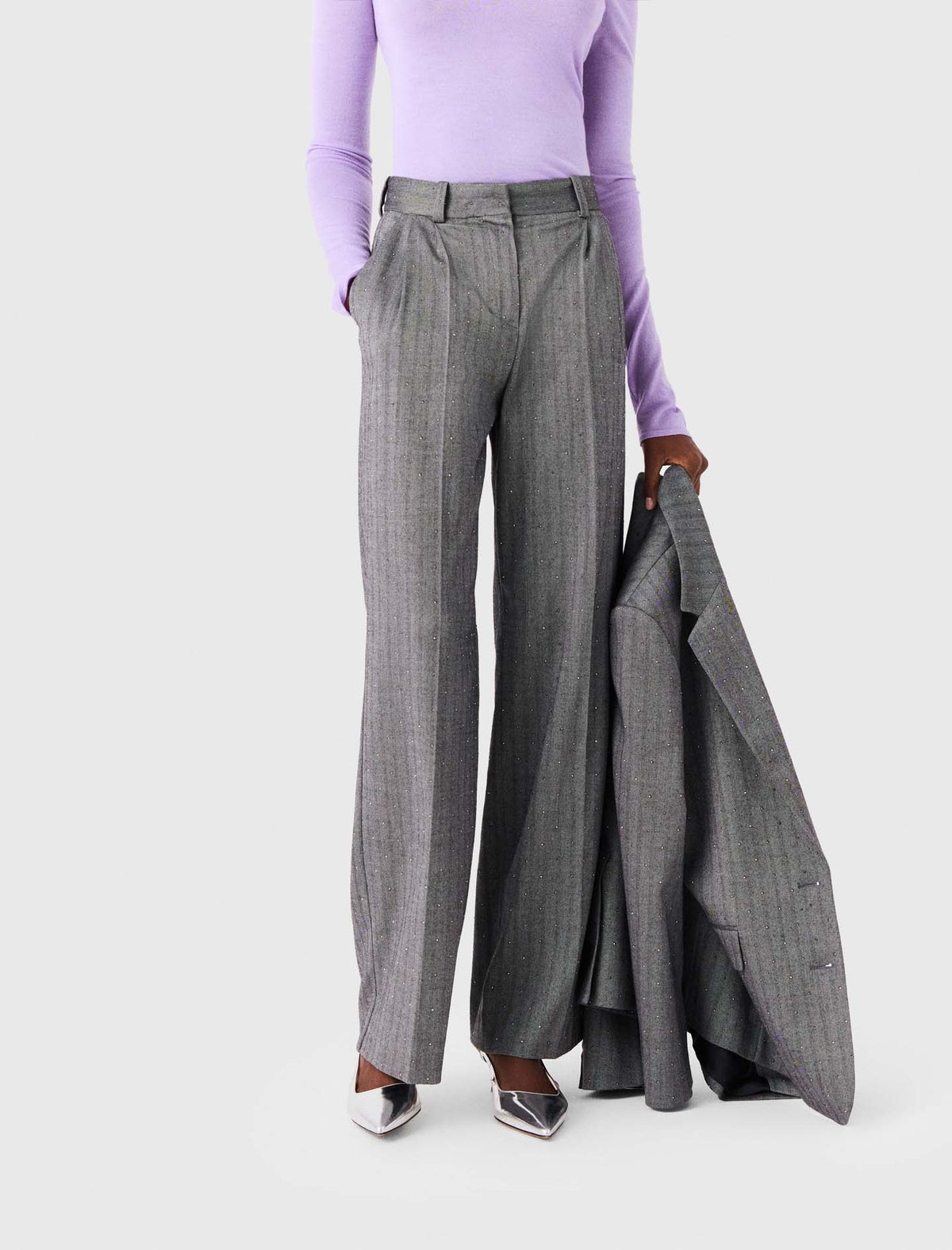 Pantalón de traje con strass