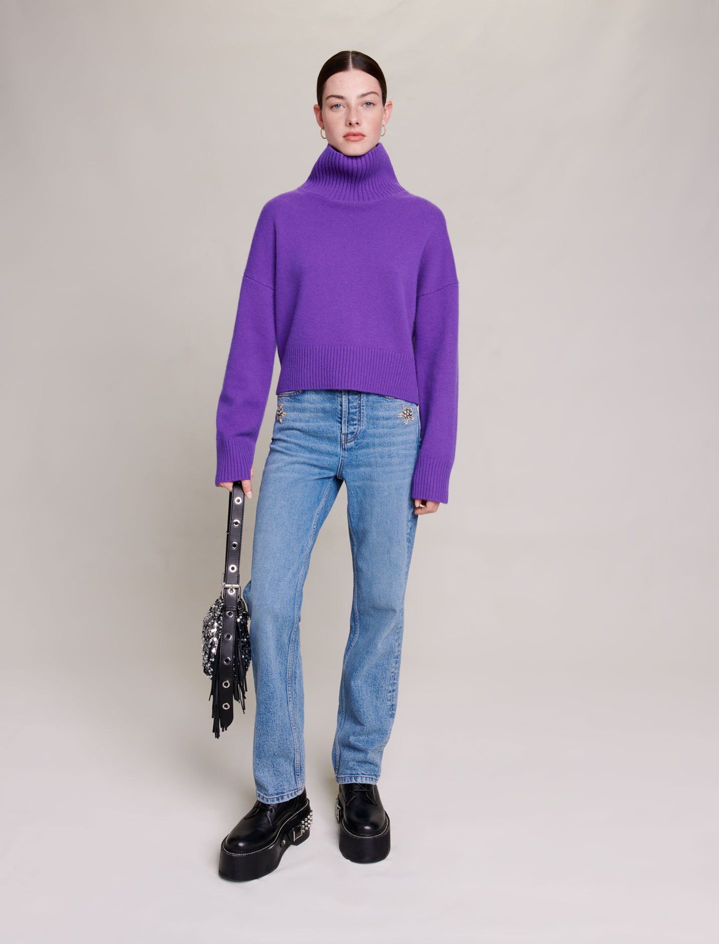 Jersey de cachemira con cuello alto