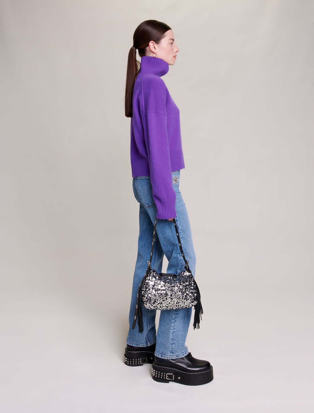 Jersey de cachemira con cuello alto
