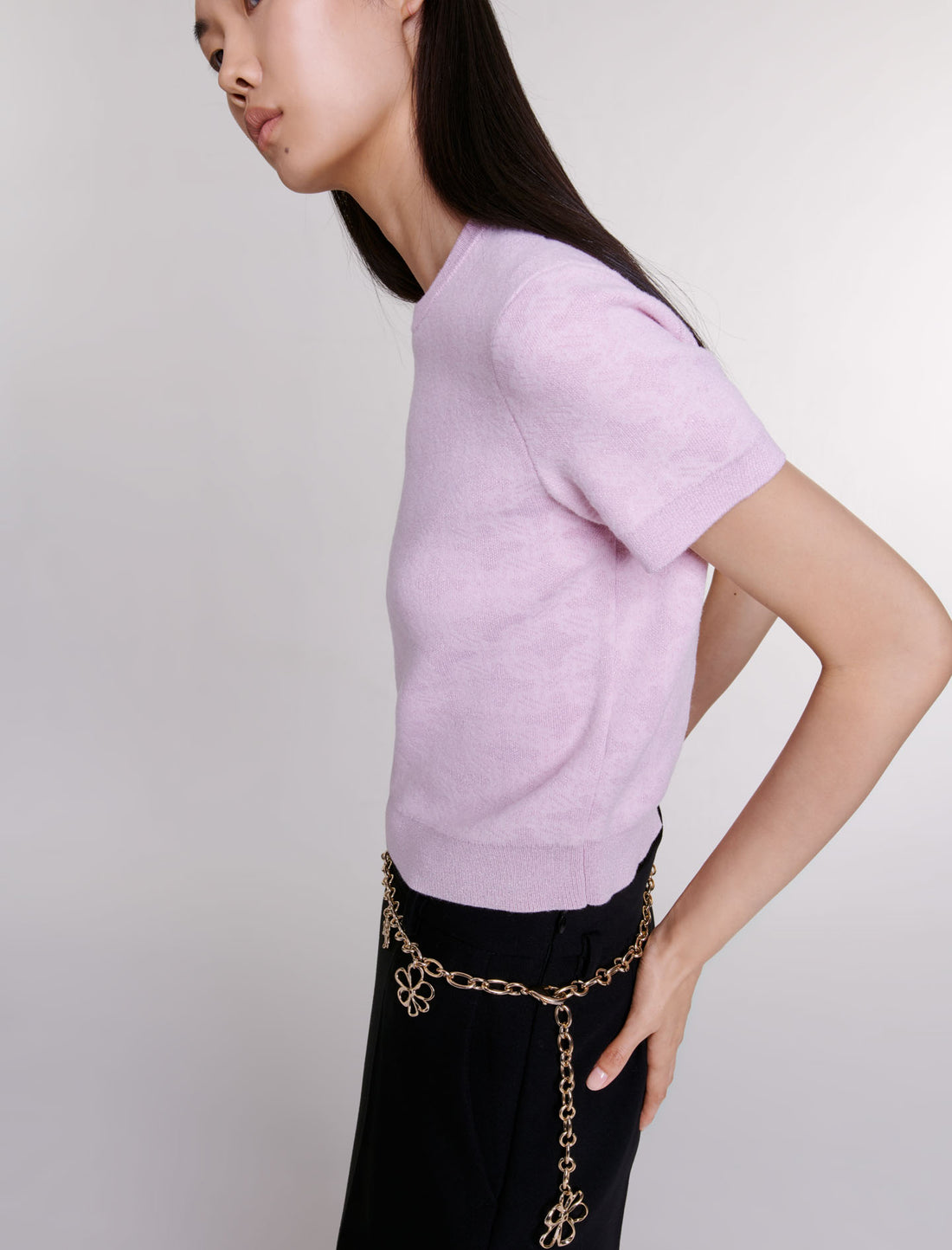 Jersey corto de punto jacquard