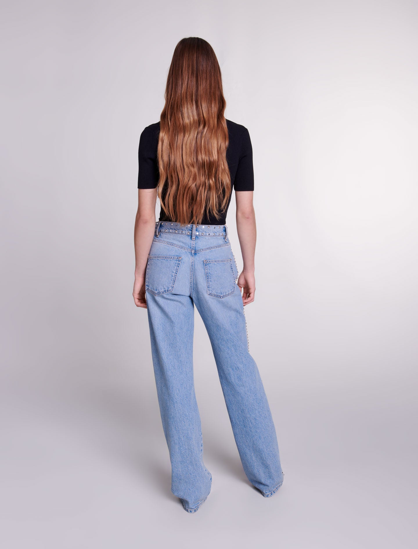 Top corto de punto con cordones