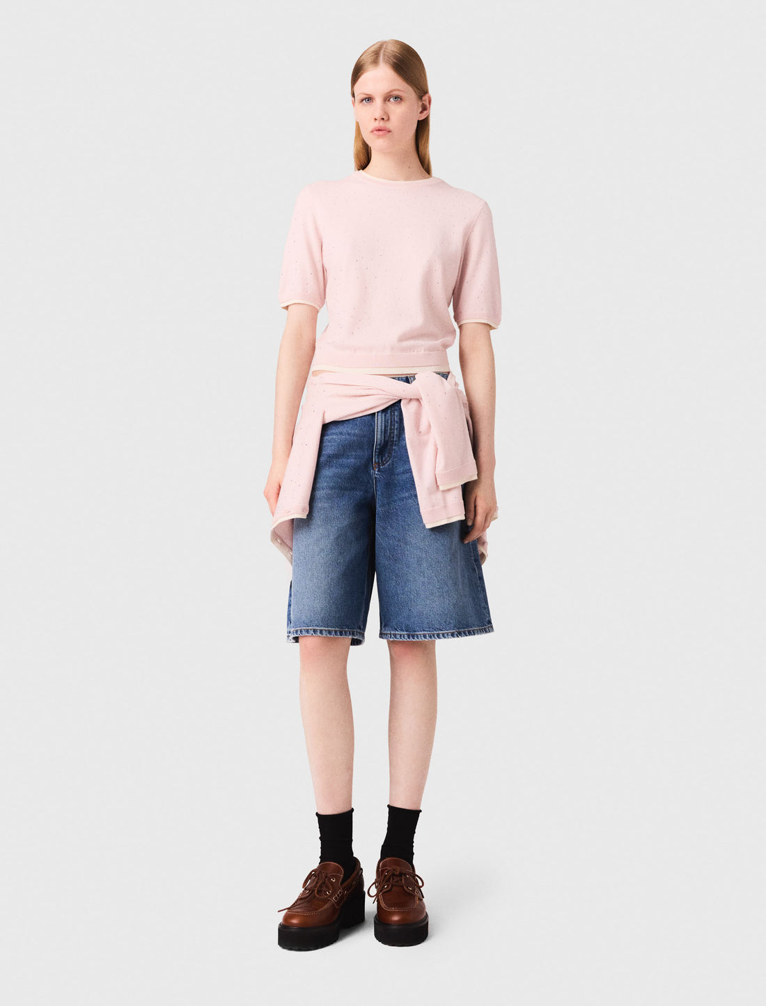 Jersey 100% lana de manga corta