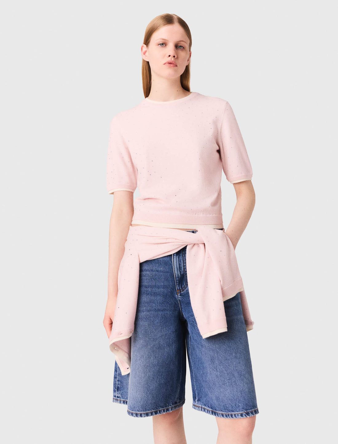 Jersey 100% lana de manga corta