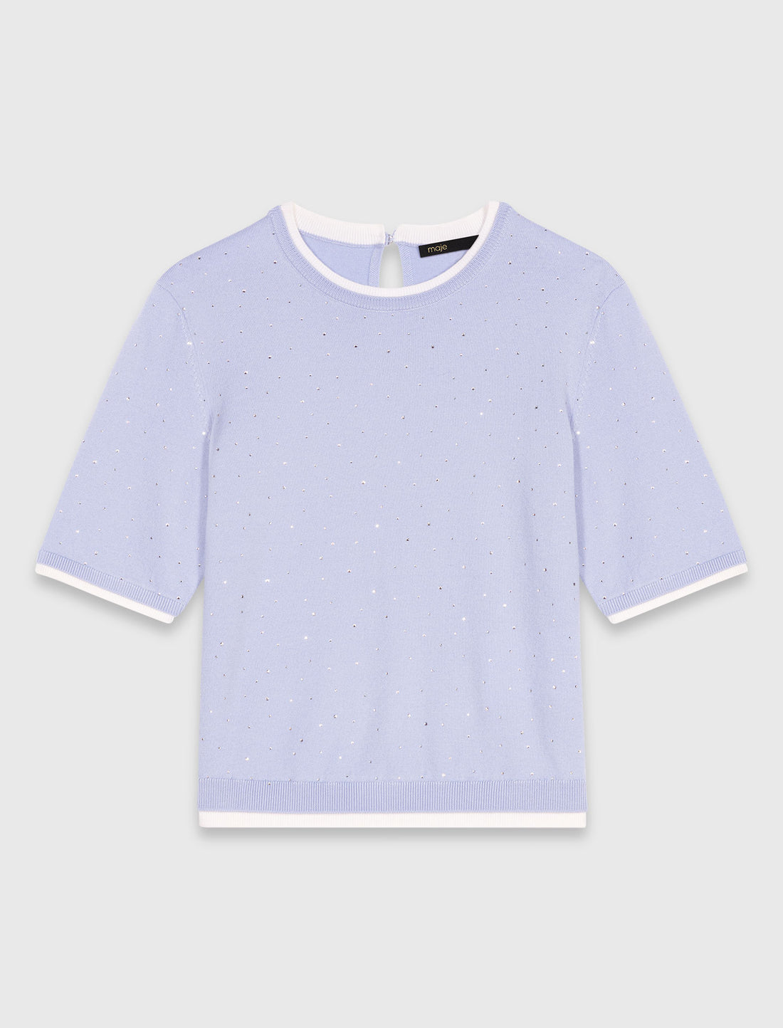 Jersey 100% lana con strass
