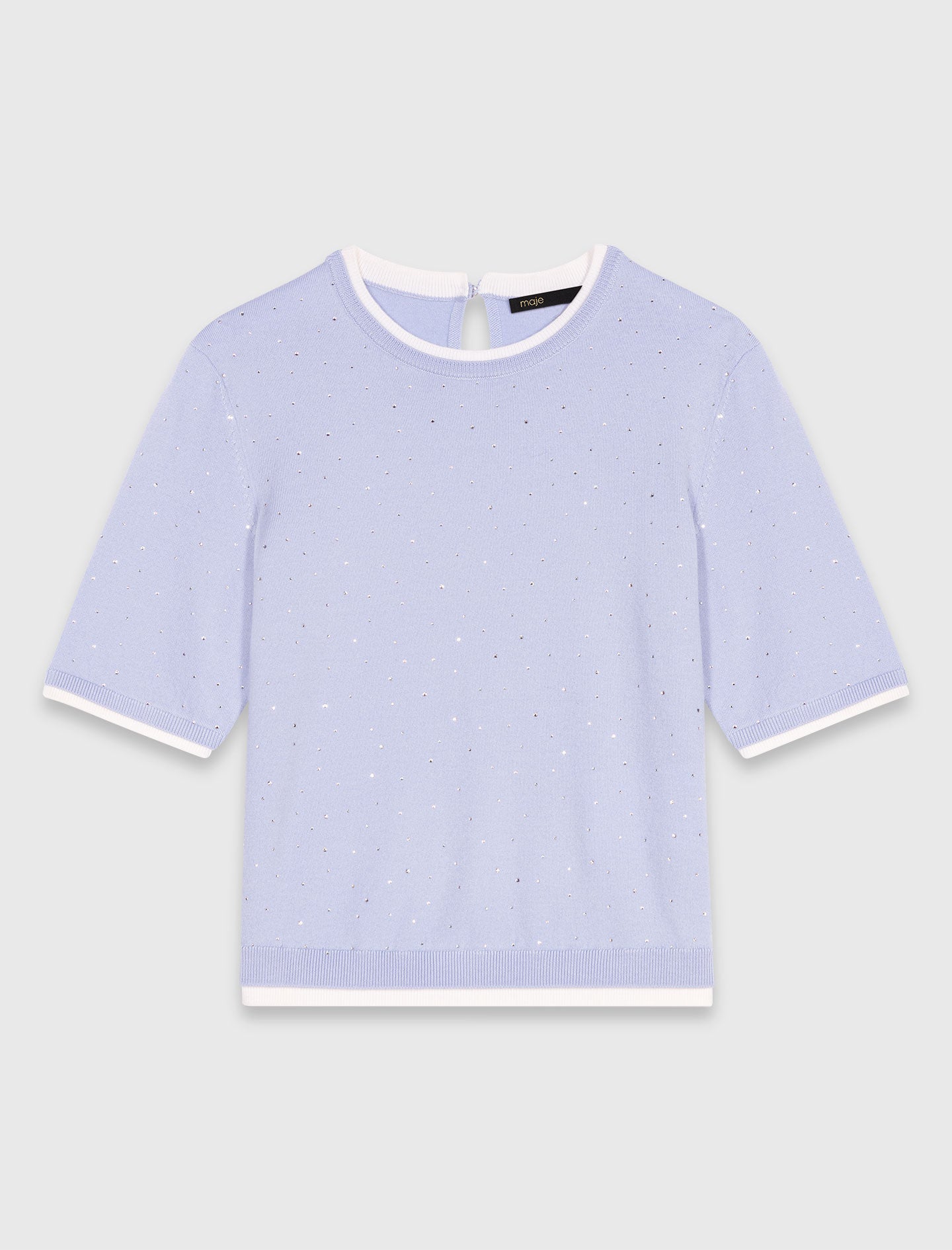 Jersey 100% lana con strass
