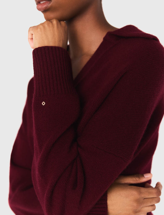 Cárdigan con cuello polo abierto