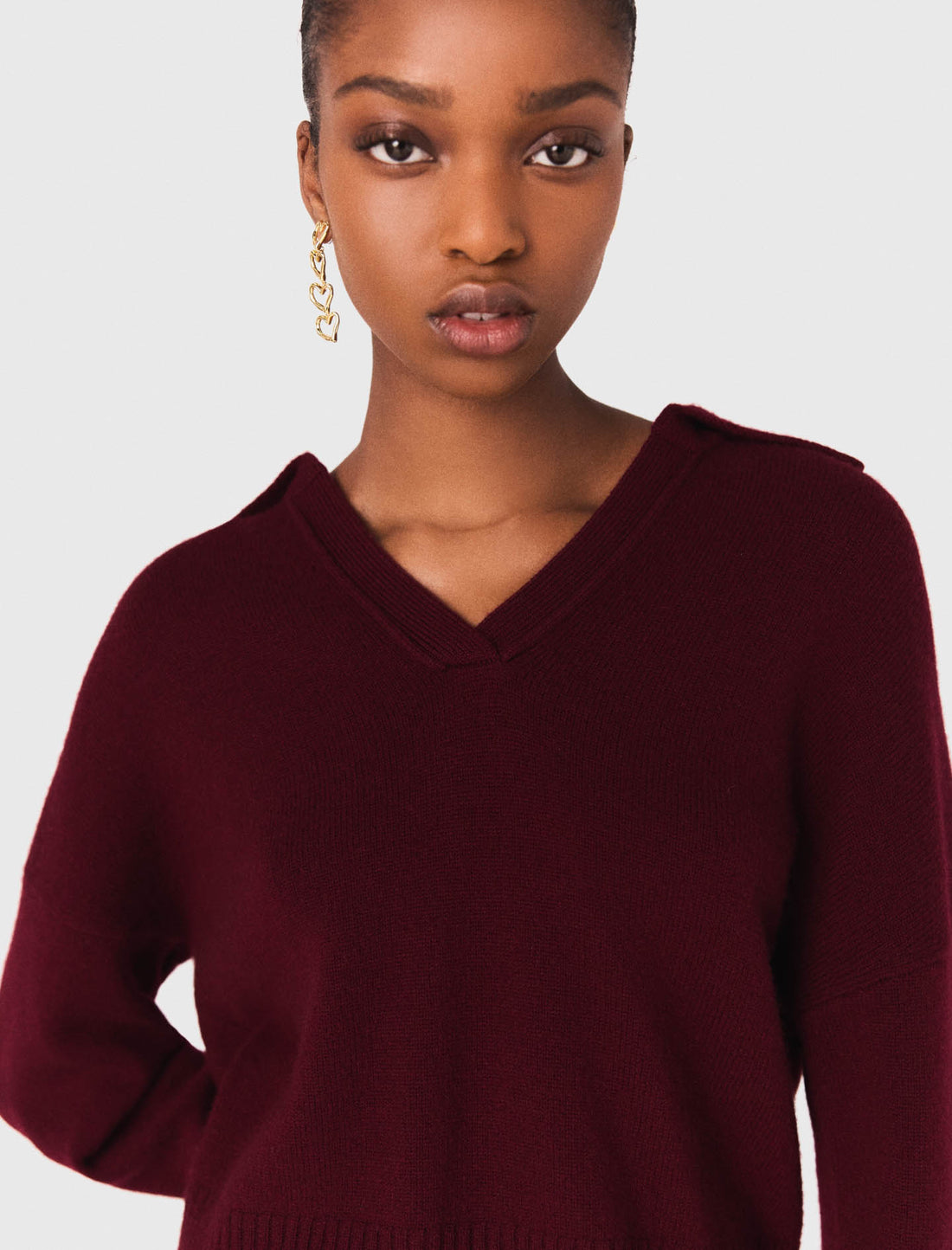 Cárdigan con cuello polo abierto