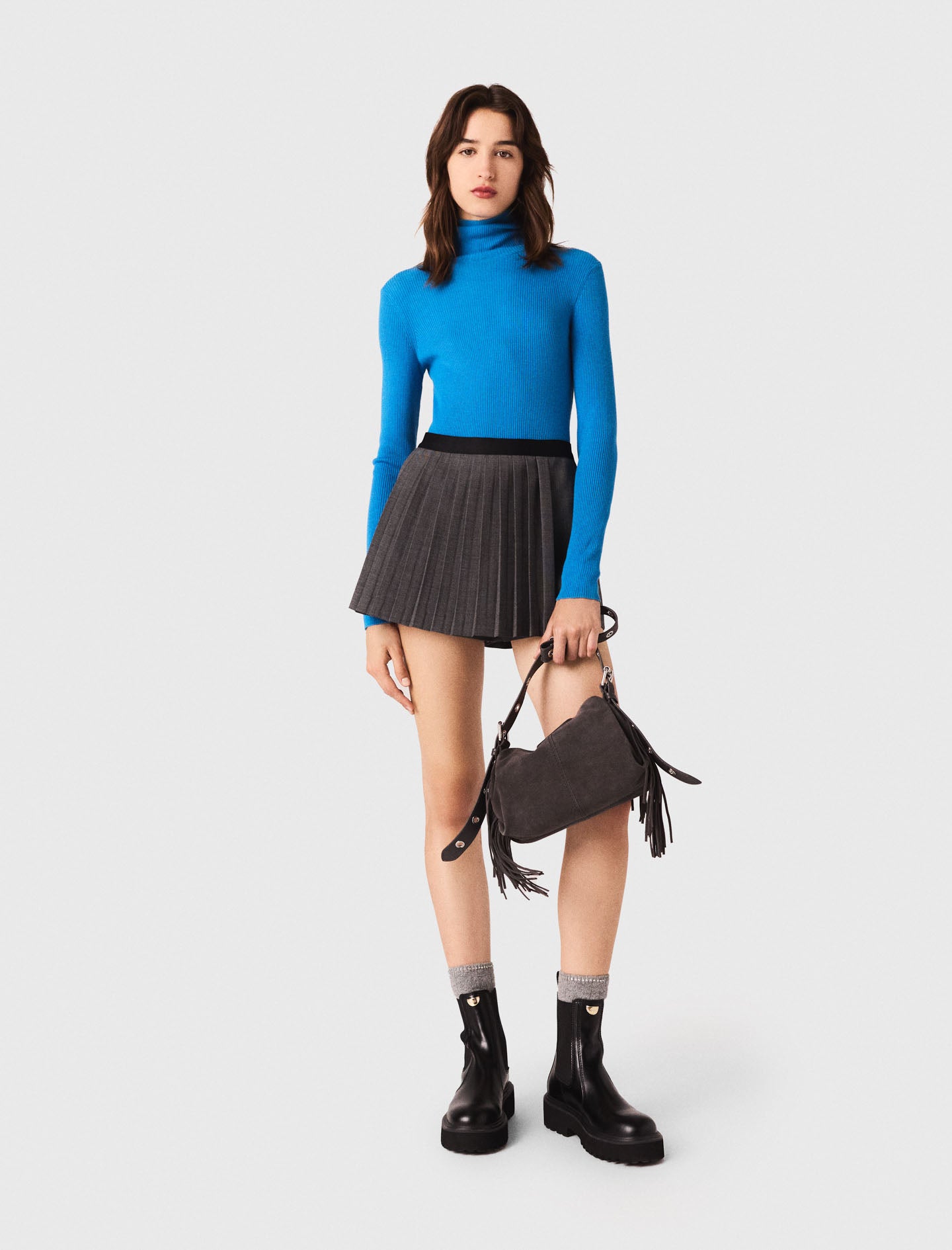 Cárdigan con cuello polo abierto