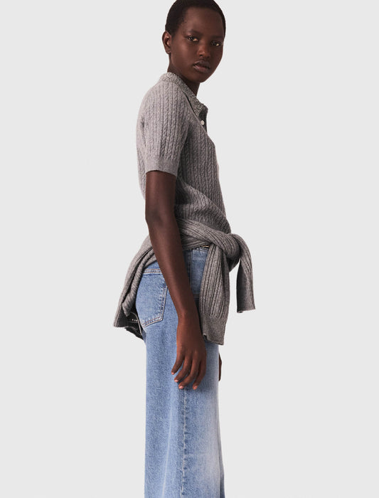 Polo de lana con cuello con strass