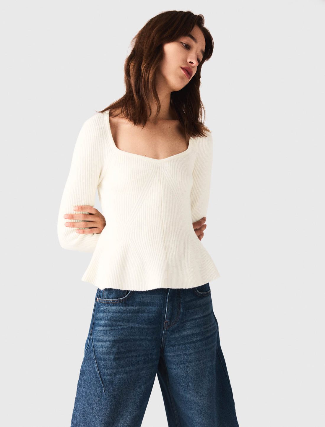 Jersey con talle peplum