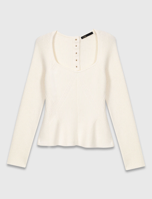 Jersey con talle peplum