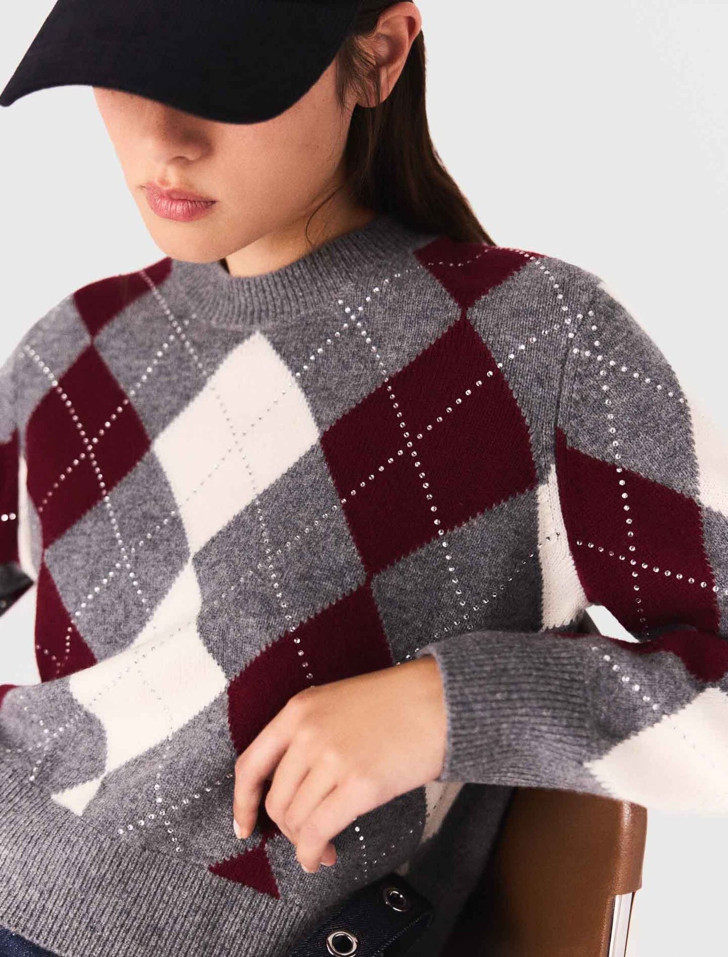 Jersey corto con motivo argyle
