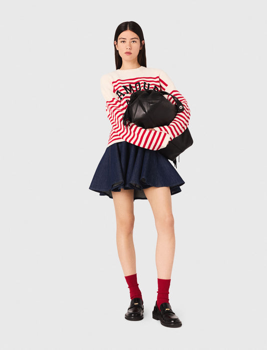 Jersey de punto de canalé a rayas