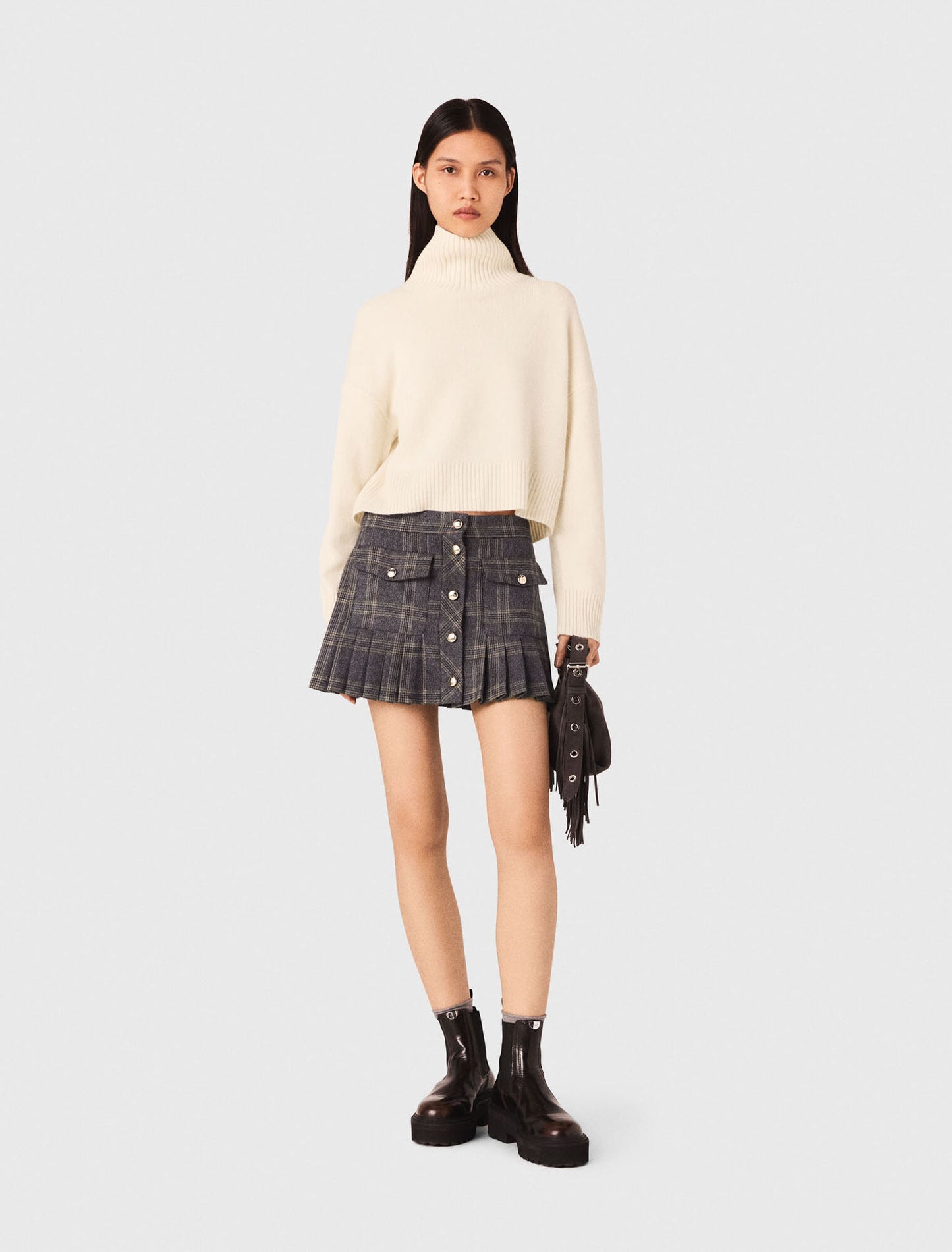 Jersey de cachemir con cuello alto