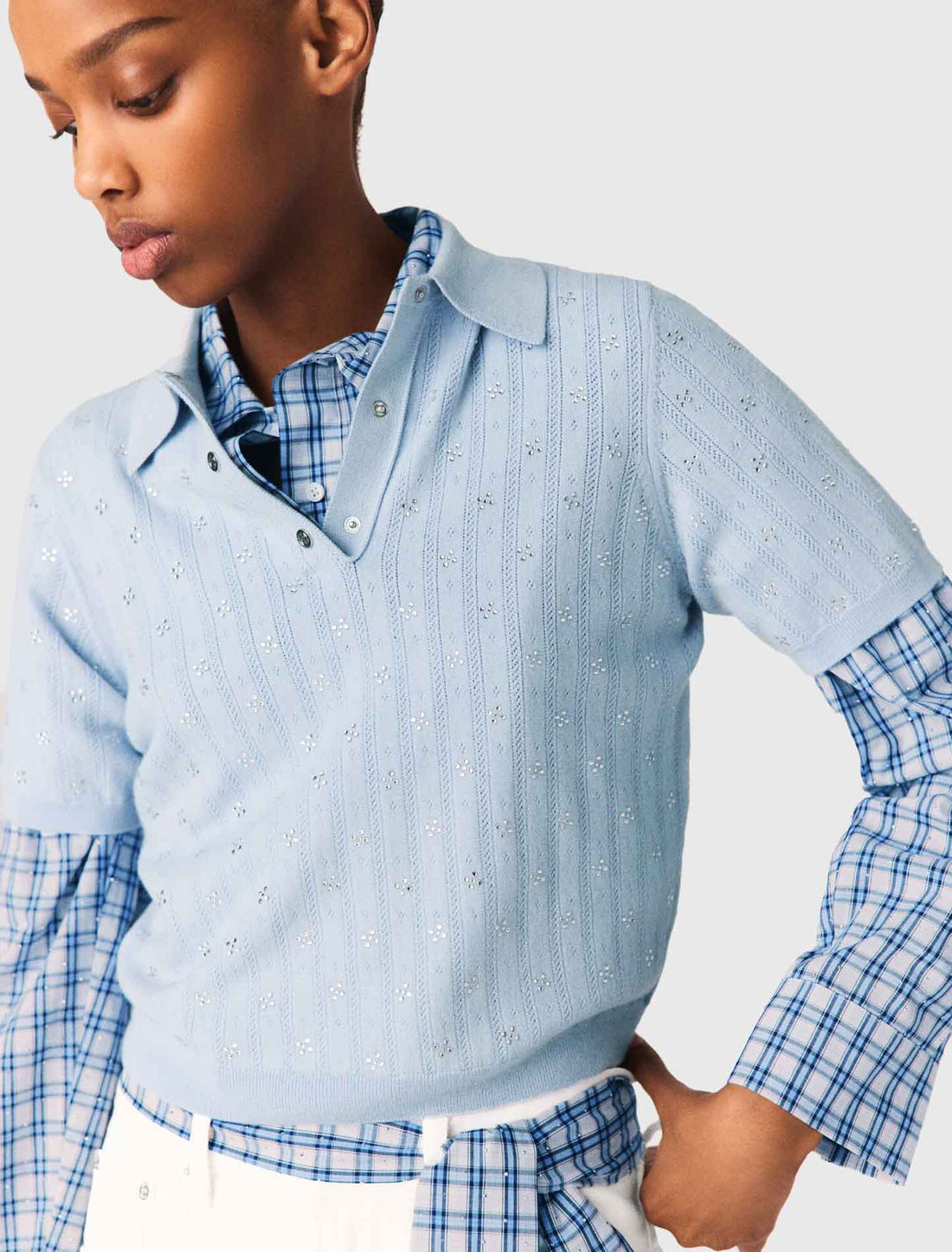 Jersey corto con strass