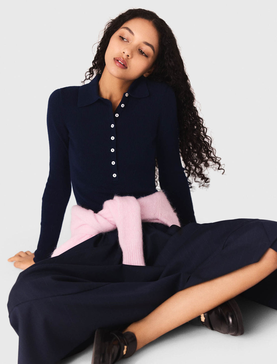 Jersey de canalé cuello polo