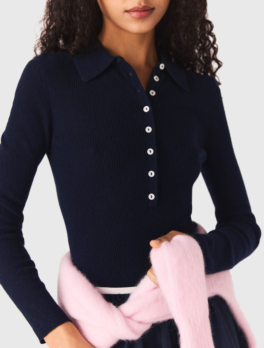 Jersey de canalé cuello polo