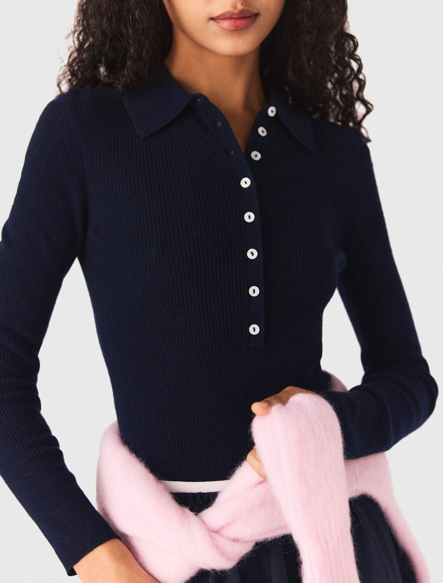 Jersey de canalé cuello polo