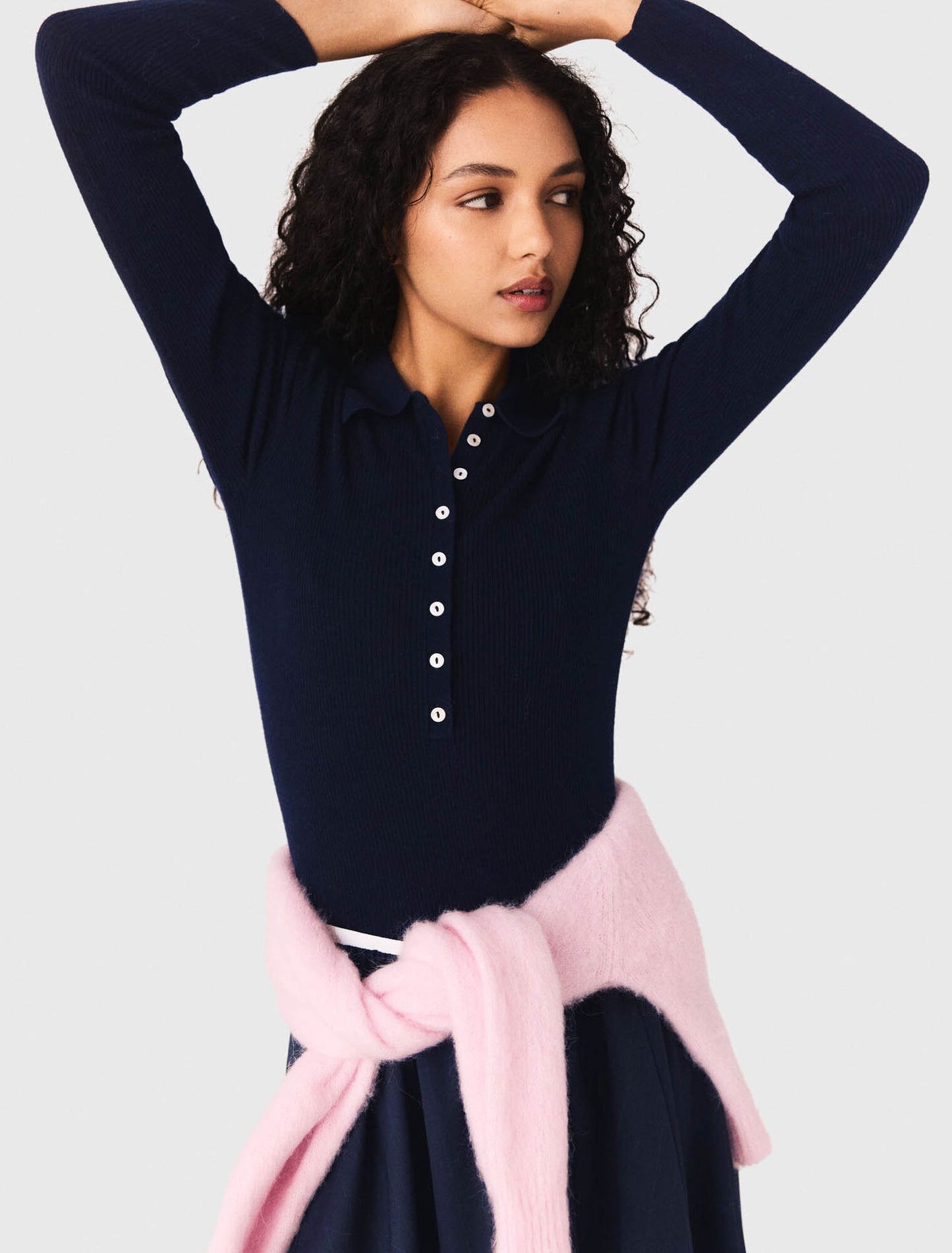 Jersey de canalé cuello polo