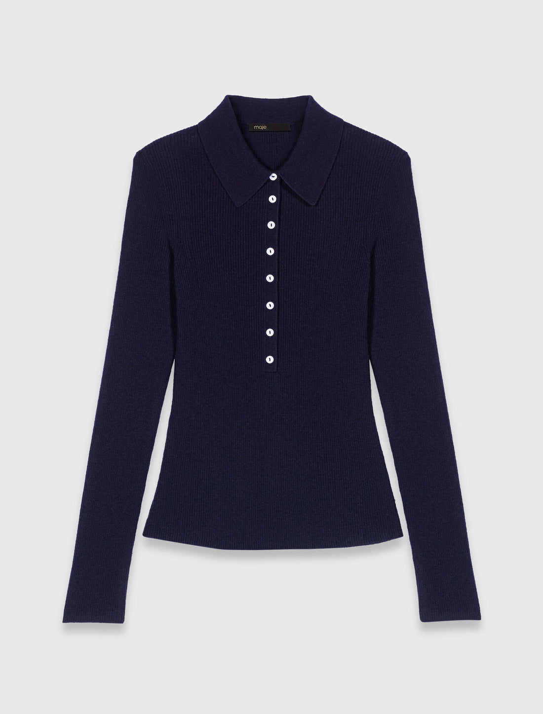 Jersey de canalé cuello polo