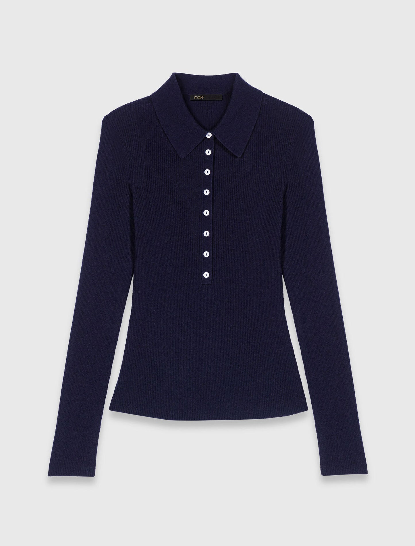 Jersey de canalé cuello polo