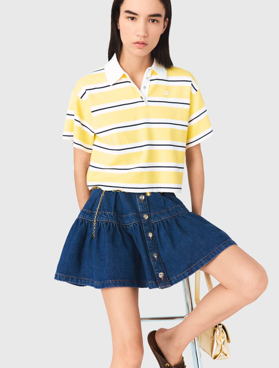 Polo a rayas de manga corta