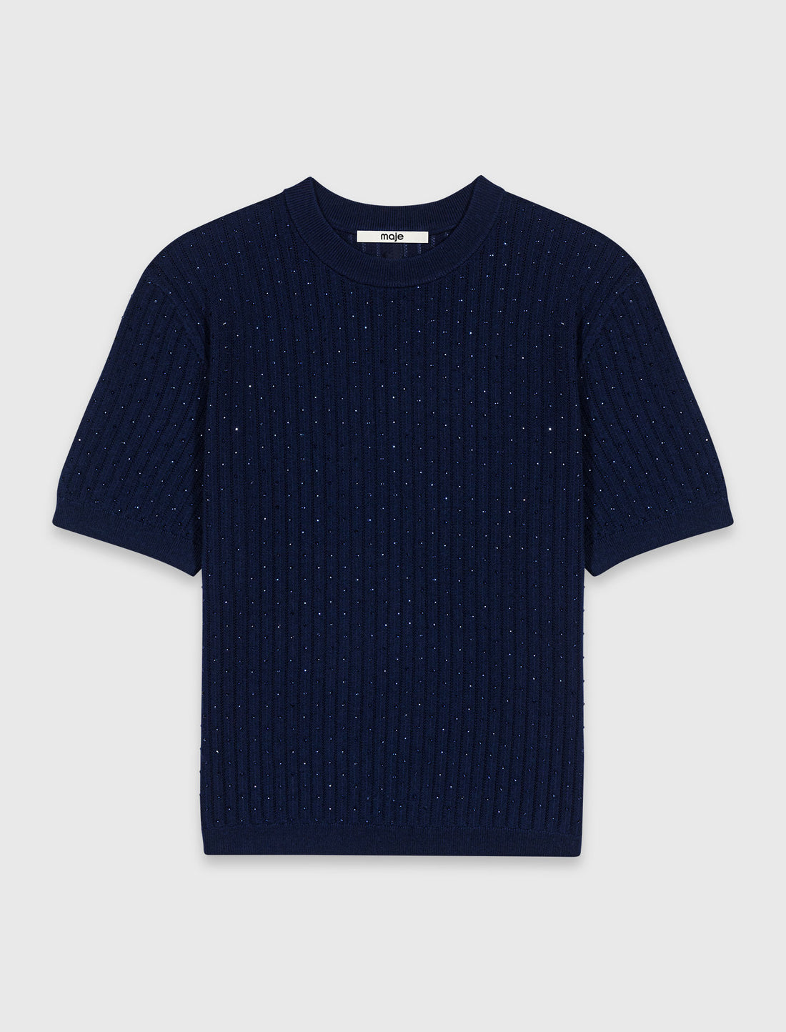 Jersey con strass tono sobre tono