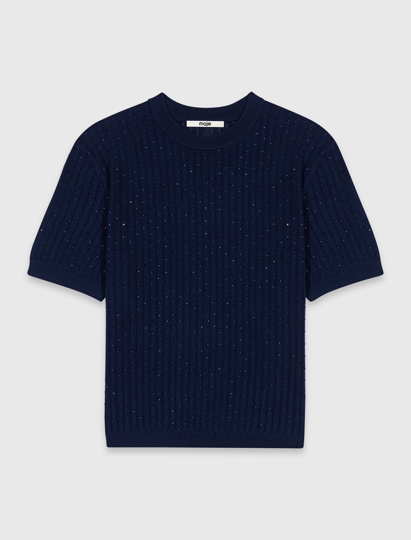 Jersey con strass tono sobre tono