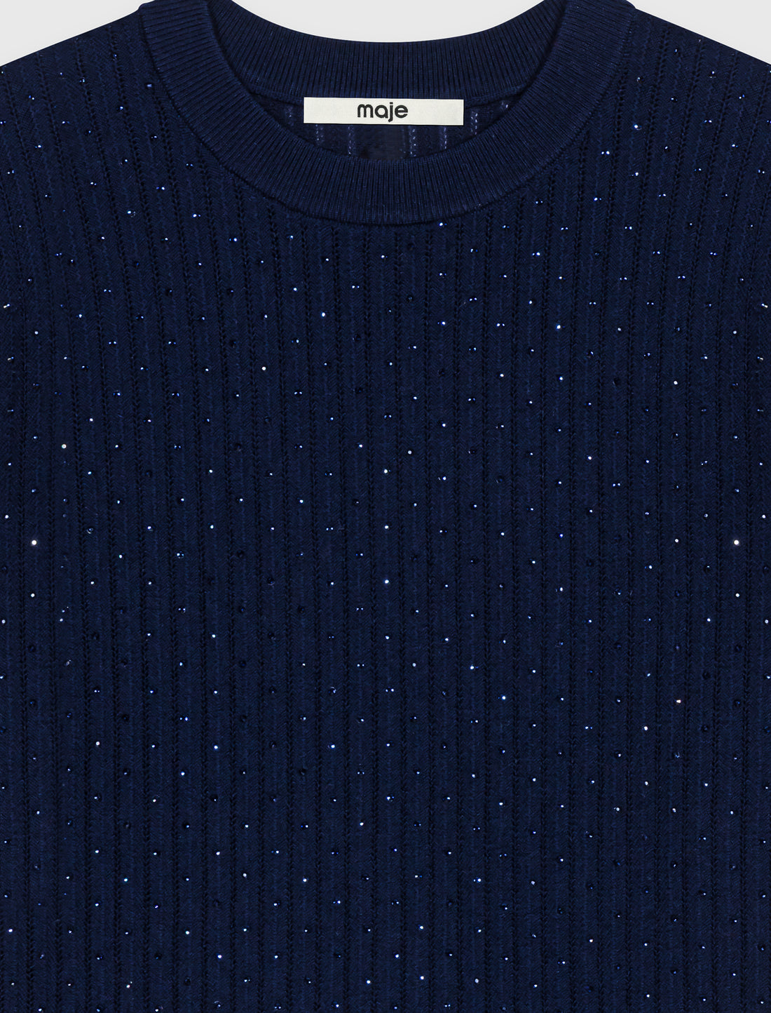 Jersey con strass tono sobre tono