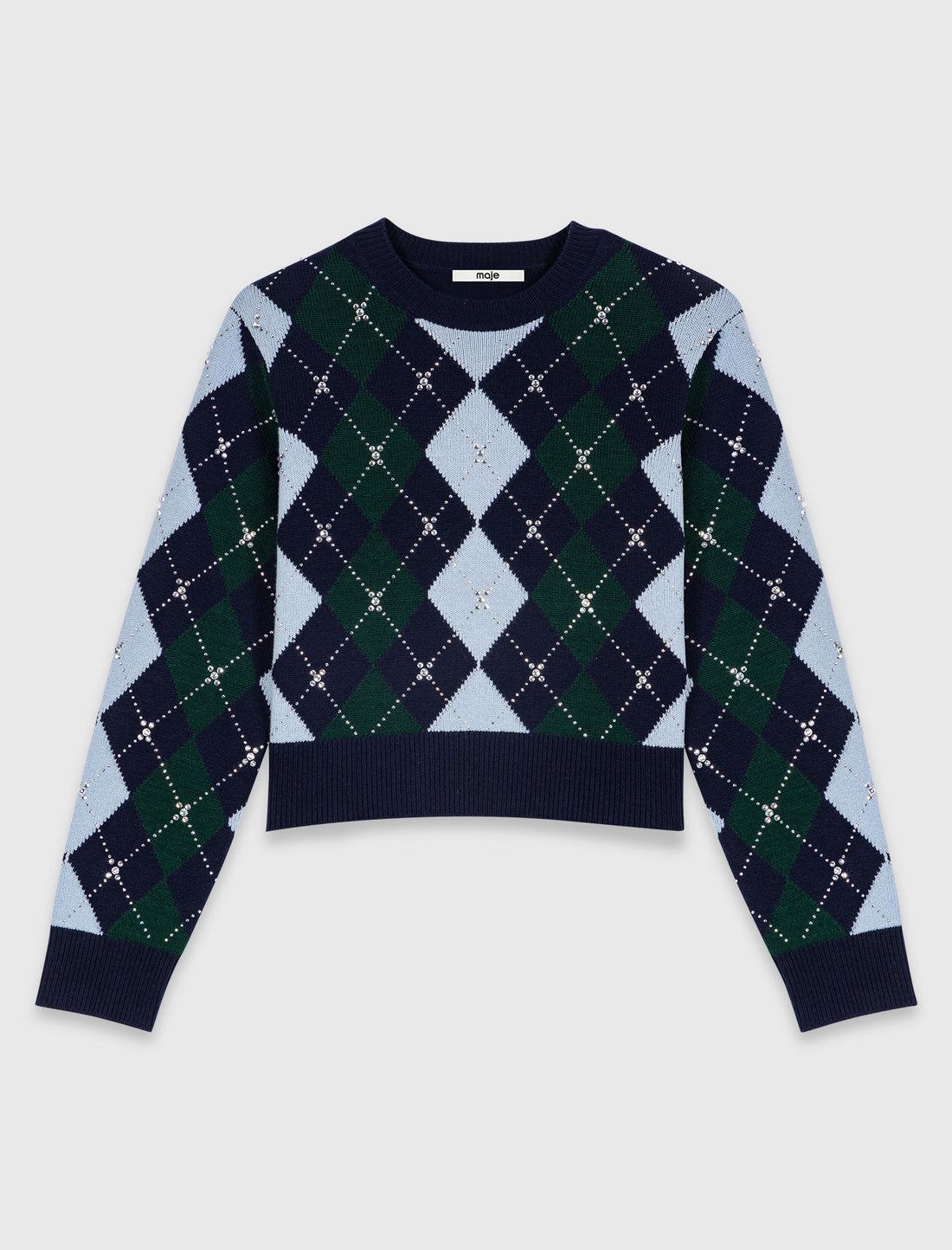 Jersey de rombos con strass