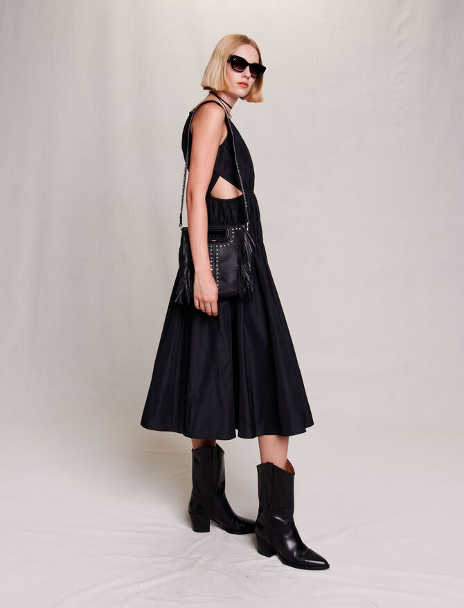 Vestido de tafetán abierto en la cintura
