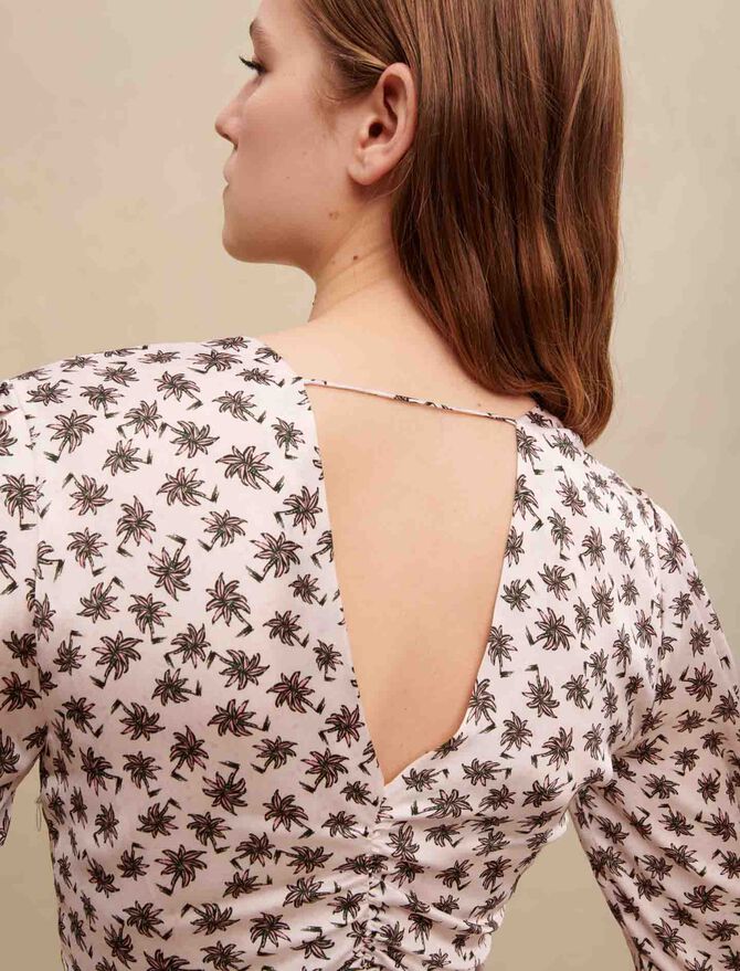 Vestido con estampado de palmeras