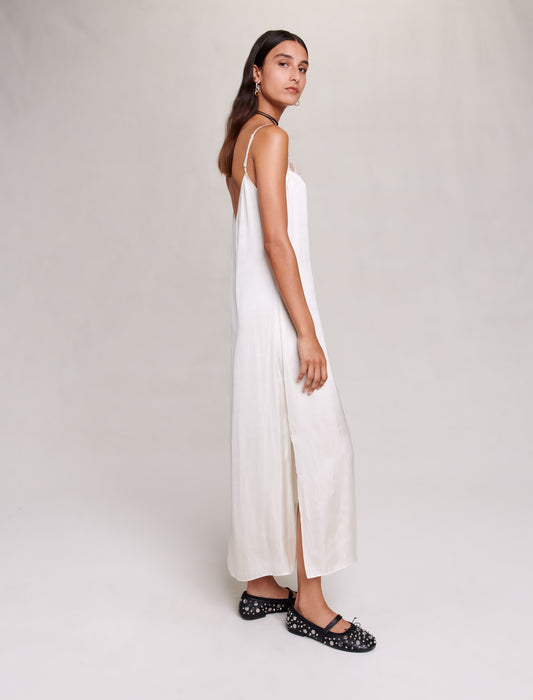 Vestido largo de satén