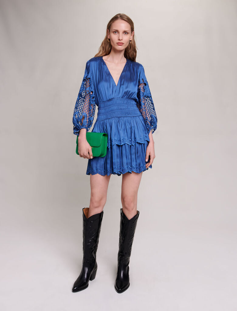 Vestido corto satinado