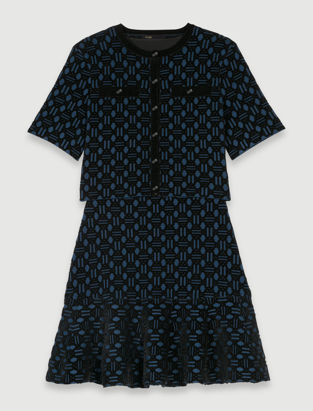 Vestido de punto efecto 2 en 1
