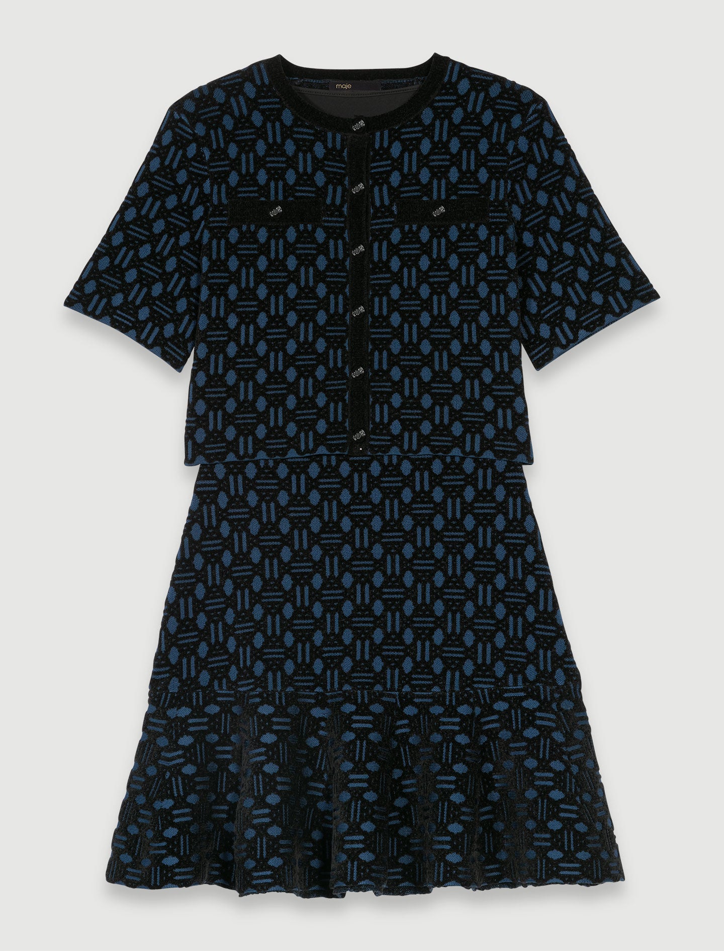Vestido de punto efecto 2 en 1