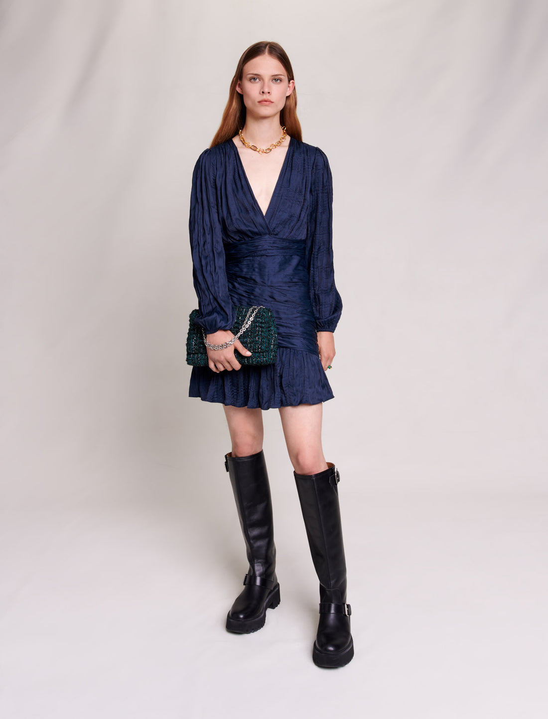 Vestido corto drapeado