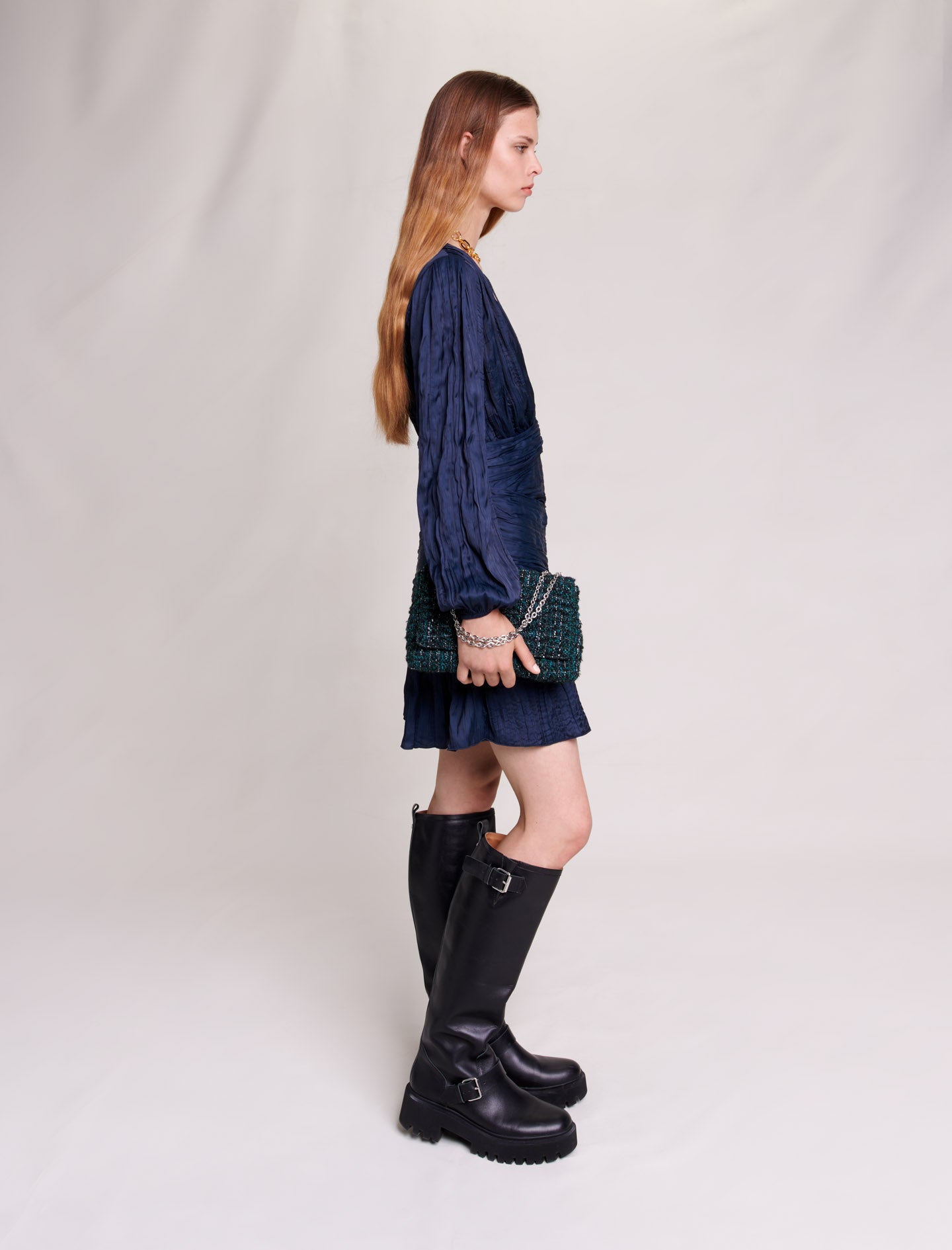 Vestido corto drapeado