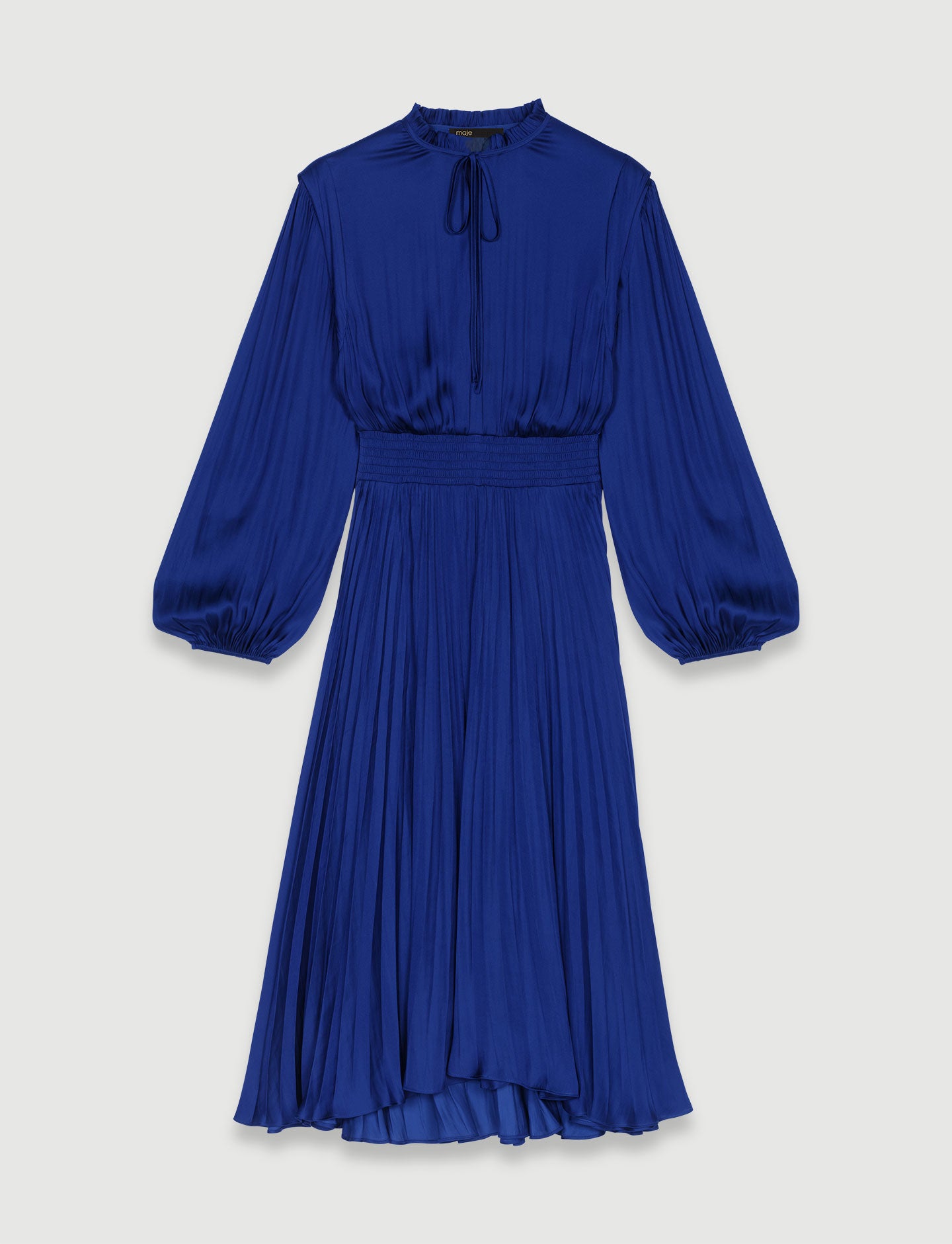 Vestido midi plisado y satinado