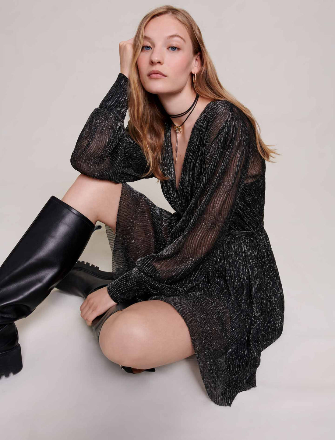 Vestido corto metalizado