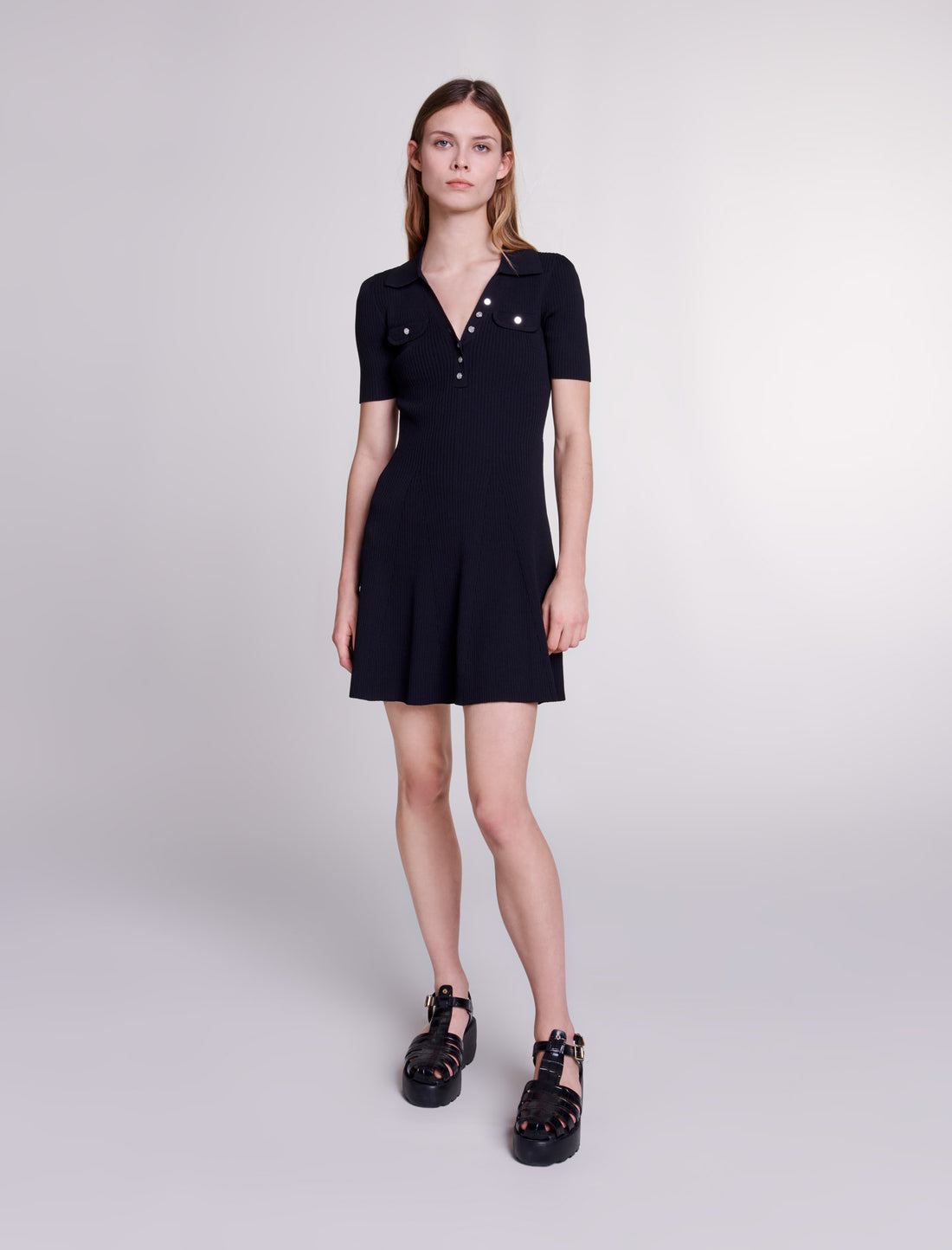 Vestido corto de punto