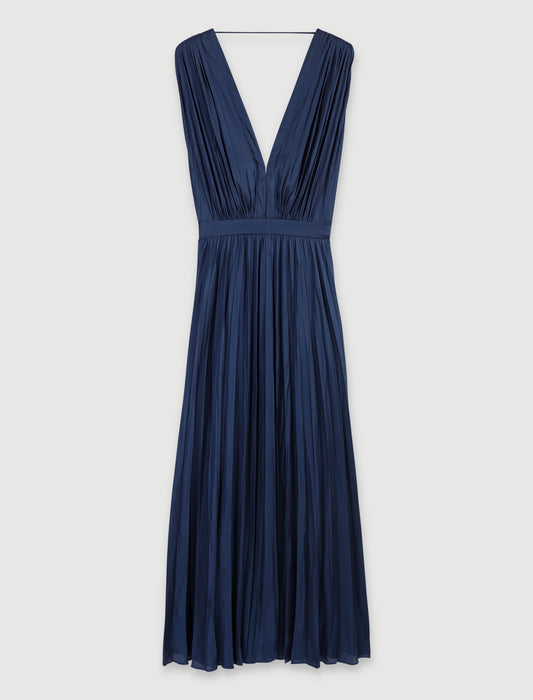 Vestido largo plisado