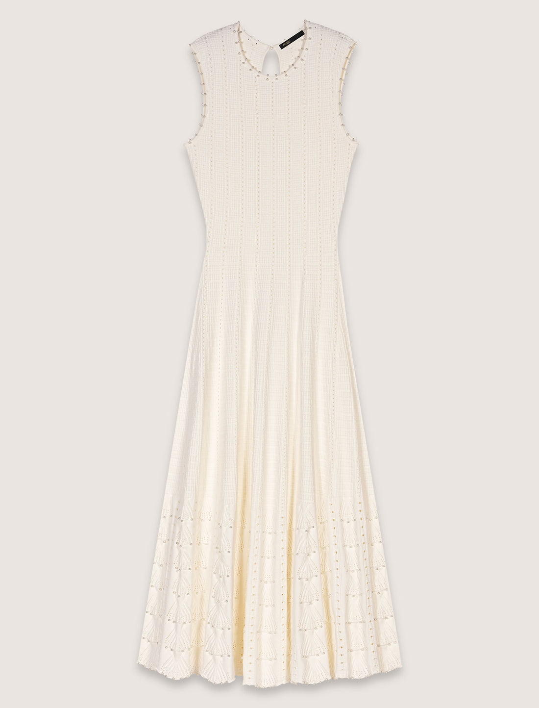 Vestido de punto calado con cuentas