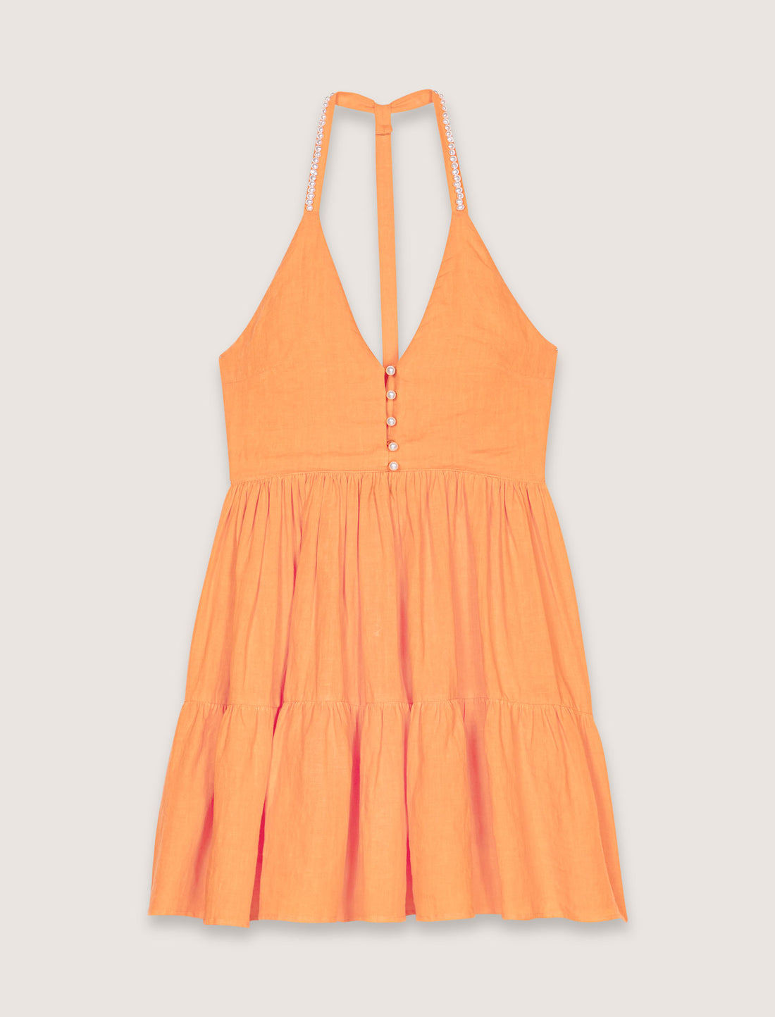 Vestido corto de lino