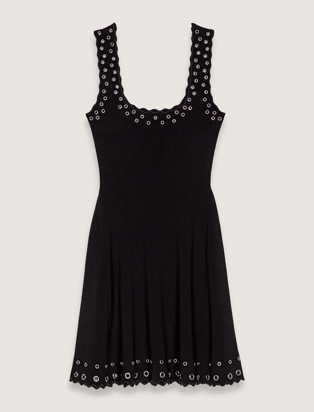 Vestido corto de punto calado