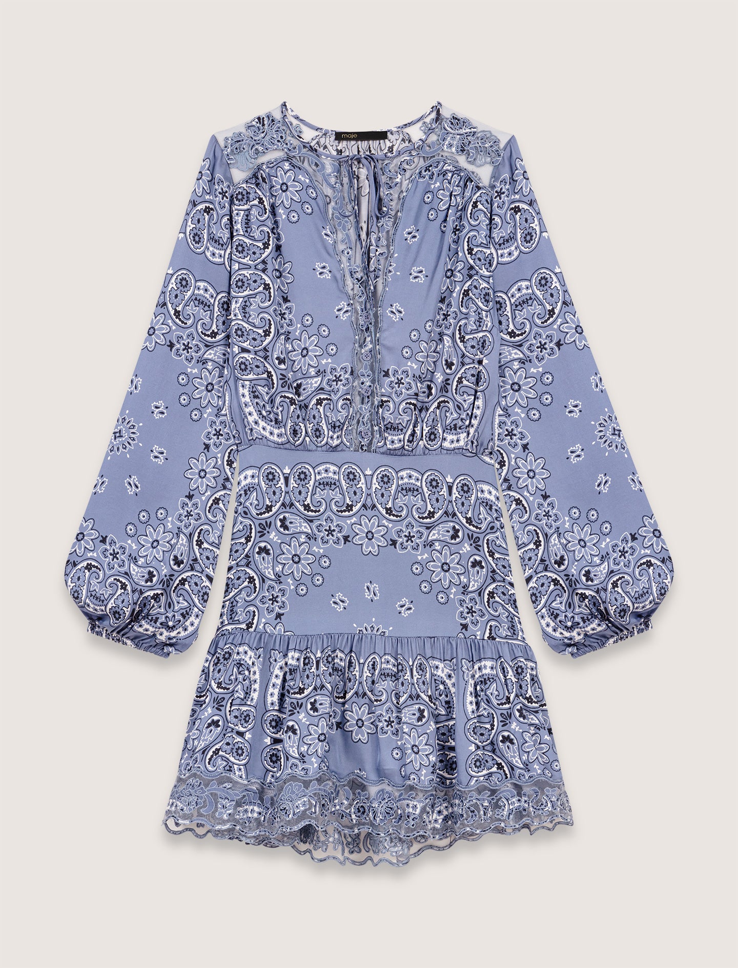 Vestido corto fluido con estampado